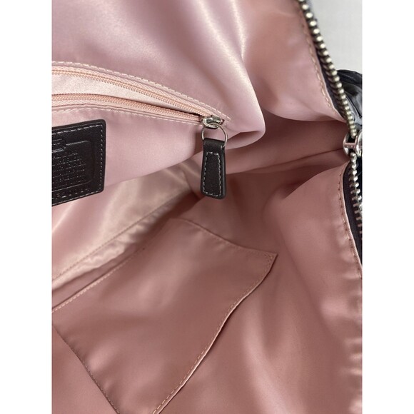 Coach Leather Satchel Purse Bag F20084 Ashley Madison Pleated Gray Pink Lining - Picture 9 of 16